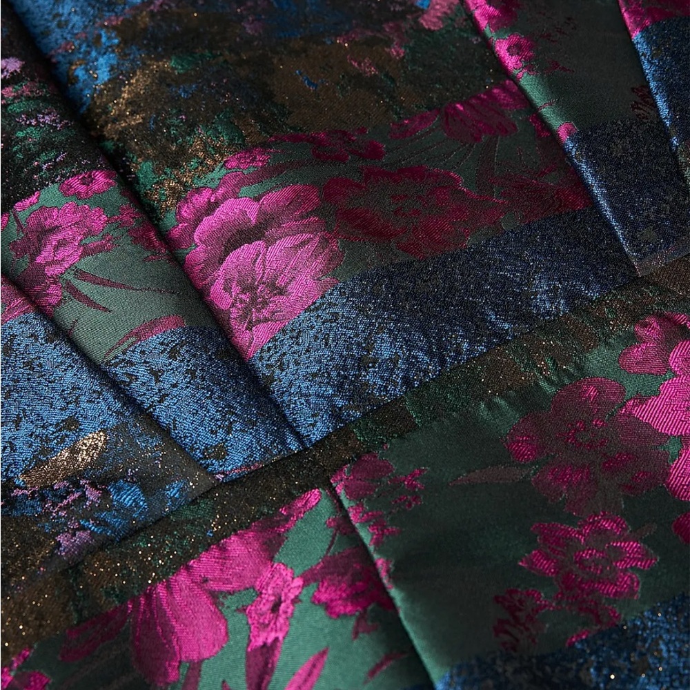 NEW Kay Unger Faye Painterly Jacquard Cocktail Dress - Picture 7 of 15